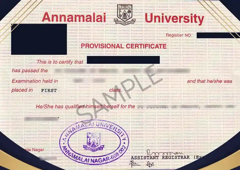 sample degree Annamalai university